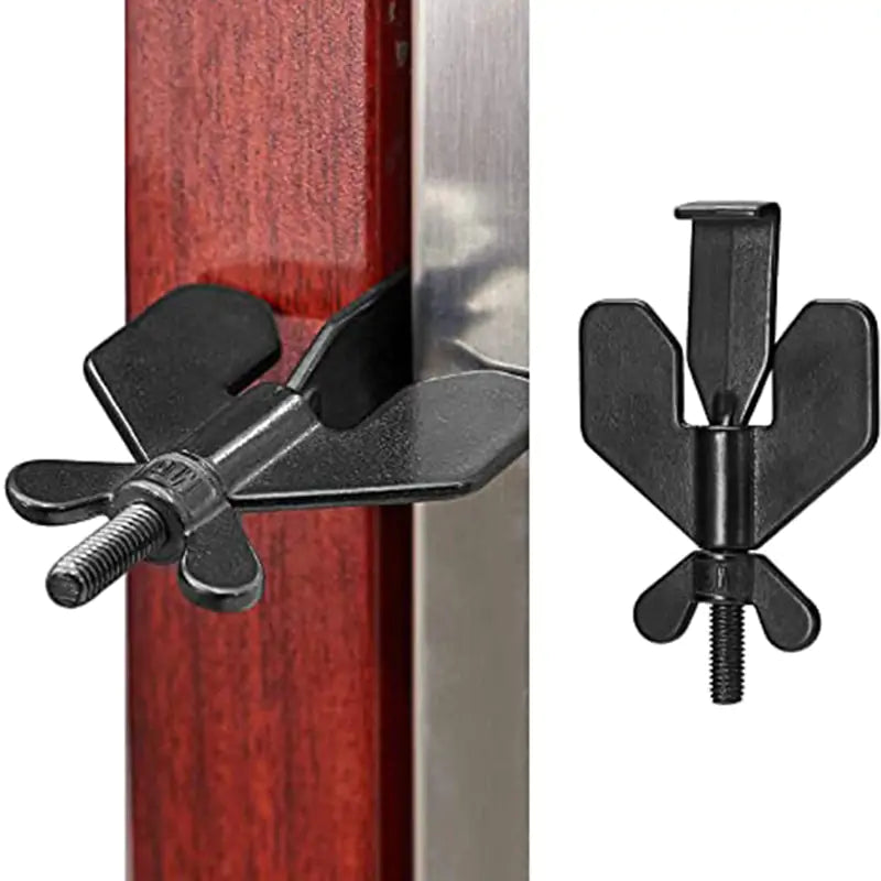 Black Portable Door Lock for Travelers -Extra Security Stainless Steel Mini Door Lock - Compact, Durable, and Easy to Install Hotel Door Lock - Enhance Your Privacy and Safety on the Go