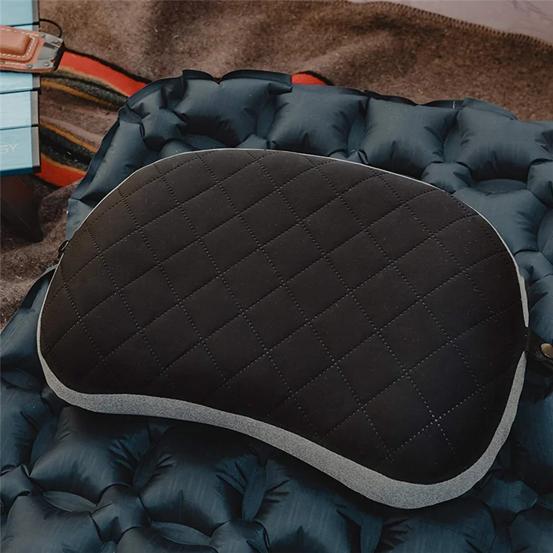 Ultralight Inflatable Camping Pillow with Soft Washable Cover, Compact Compressible Portable Travel Air Pillow(Grey)