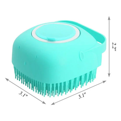 2-in-1 Dog & Cat Shampoo Brush: Gentle Massage & Detangling