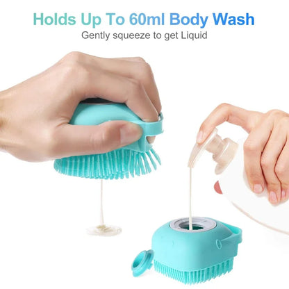 2-in-1 Dog & Cat Shampoo Brush: Gentle Massage & Detangling