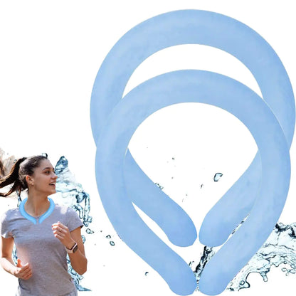2PCS flexi freeze cooling collar.Neck Cooling Tube with Cold Insulated BagNeck Cooling WrapsReusable Ice Neck Ring Wearable Body Cooling Products for Summer Heat (Blue). flexi freeze cooling collar