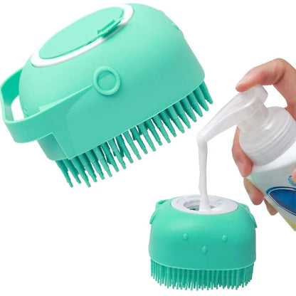 2-in-1 Dog & Cat Shampoo Brush: Gentle Massage & Detangling