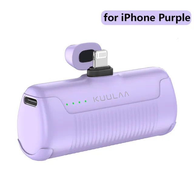 Mini Powerbank 4500mAh – Compacte Oplader Voor IPhone, Snel & Draagbaar, USB-C, Zwart